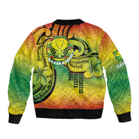 Hawaii Flag Day Bomber Jacket Kanaka Maoli With Kakau Polynesian Pattern LT14