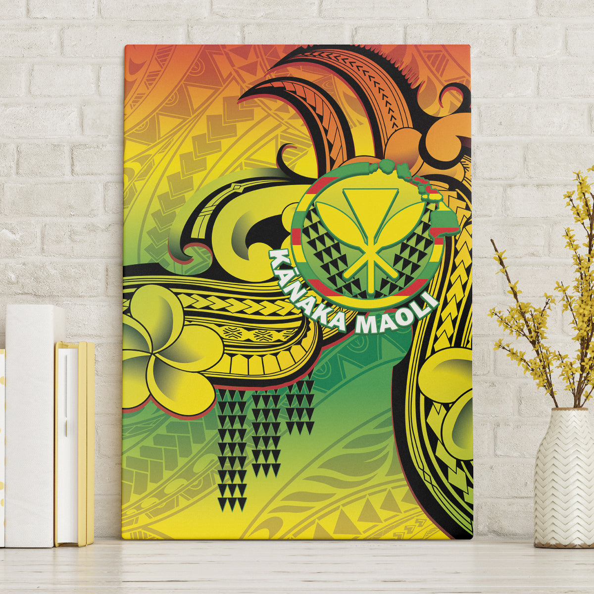 Hawaii Flag Day Canvas Wall Art Kanaka Maoli With Kakau Polynesian Pattern