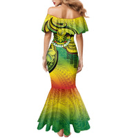 Hawaii Flag Day Family Matching Mermaid Dress and Hawaiian Shirt Kanaka Maoli With Kakau Polynesian Pattern LT14