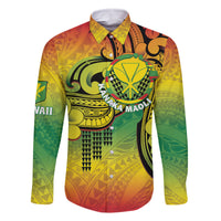 Hawaii Flag Day Family Matching Tank Maxi Dress and Hawaiian Shirt Kanaka Maoli With Kakau Polynesian Pattern LT14