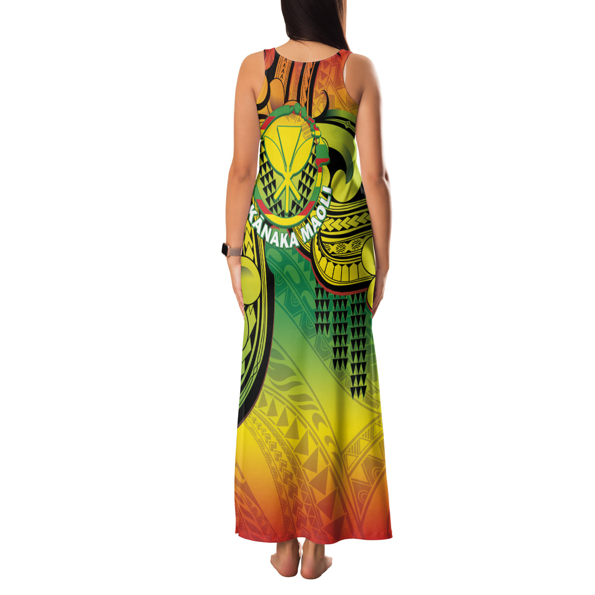 Hawaii Flag Day Family Matching Tank Maxi Dress and Hawaiian Shirt Kanaka Maoli With Kakau Polynesian Pattern LT14