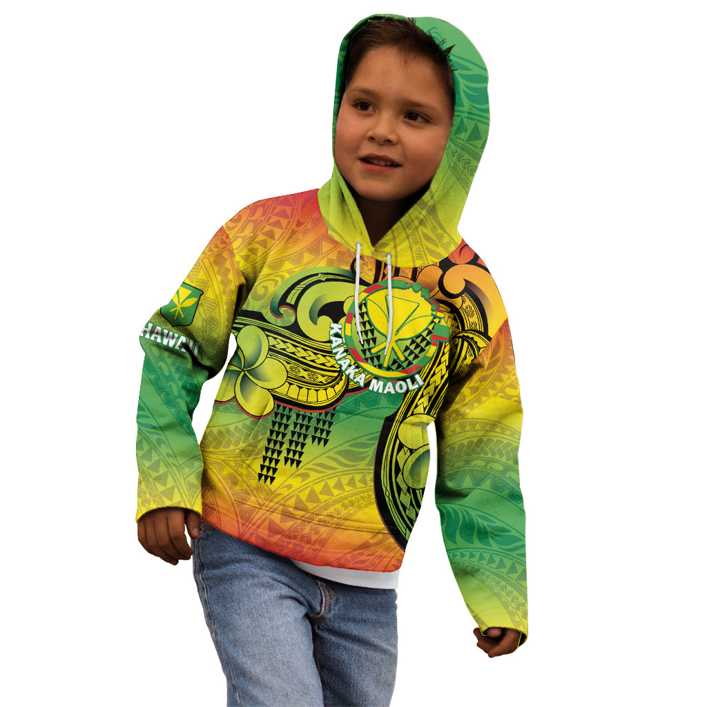 Hawaii Flag Day Kid Hoodie Kanaka Maoli With Kakau Polynesian Pattern LT14