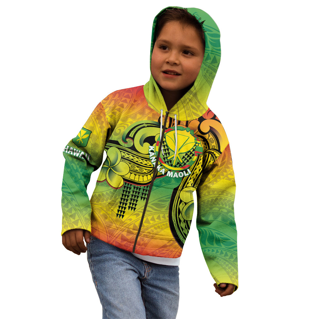 Hawaii Flag Day Kid Hoodie Kanaka Maoli With Kakau Polynesian Pattern LT14