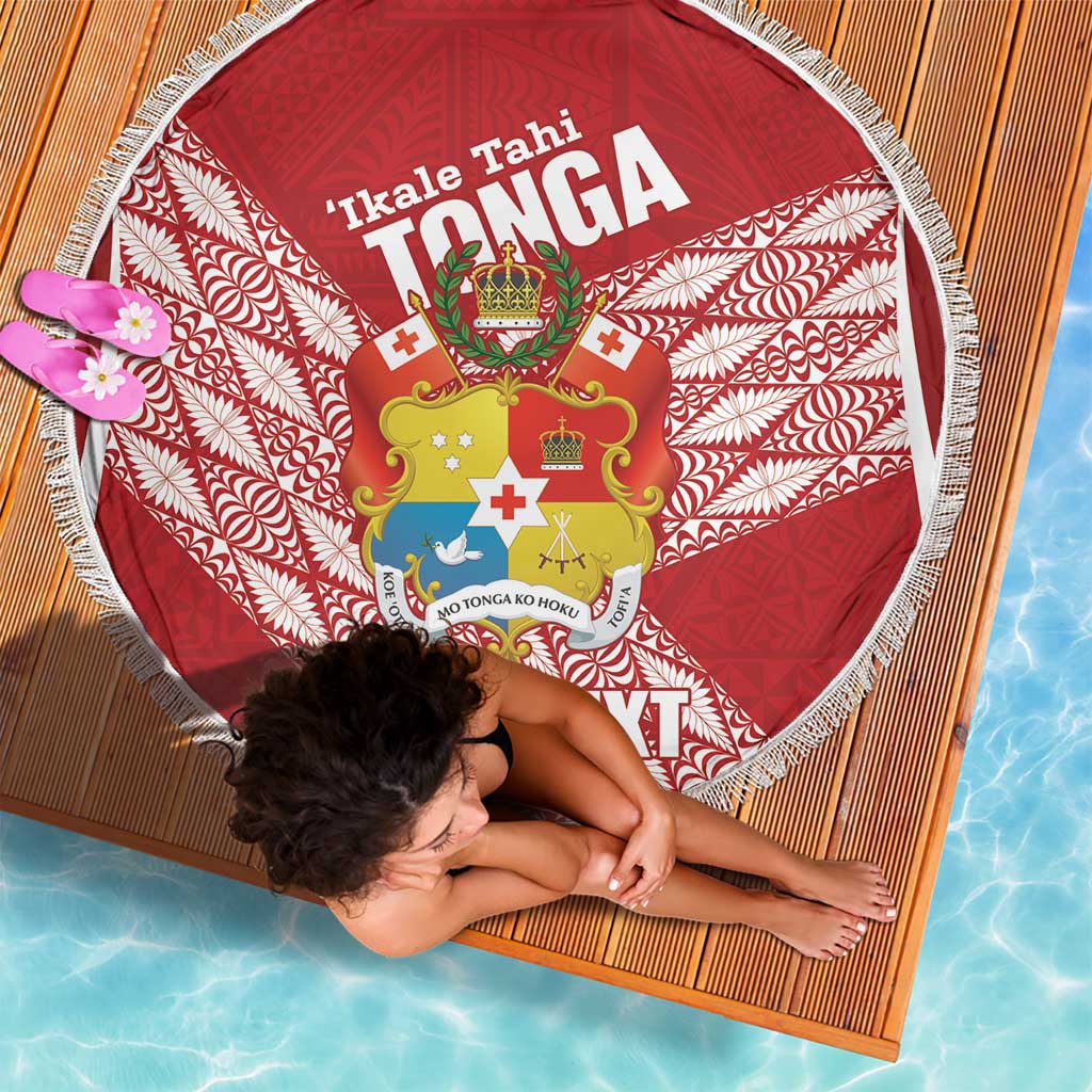 Tonga Rugby Custom Beach Blanket Go ʻIkale Tahi Go Tongan Tapa Cloth