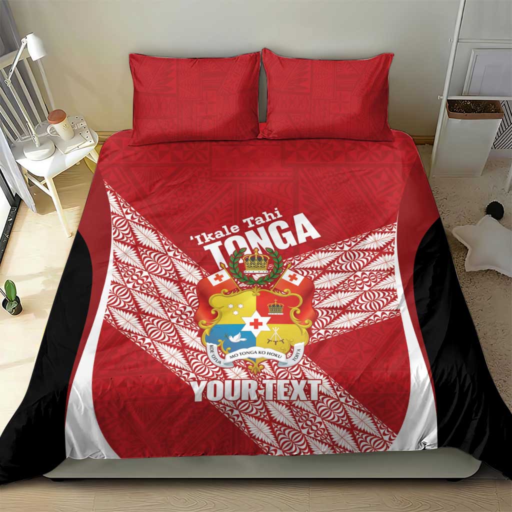 Tonga Rugby Custom Bedding Set Go ʻIkale Tahi Go Tongan Tapa Cloth