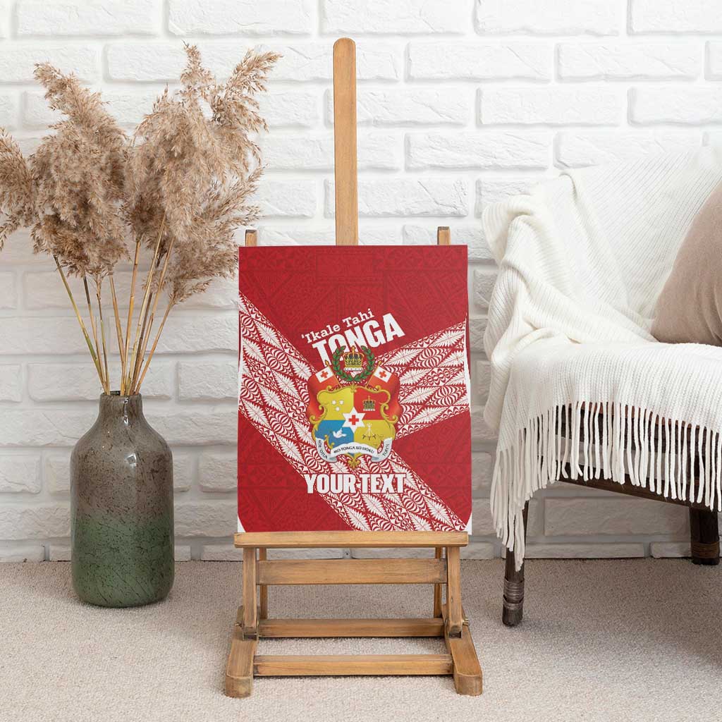 Tonga Rugby Custom Canvas Wall Art Go ʻIkale Tahi Go Tongan Tapa Cloth
