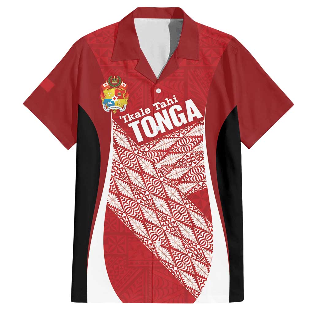 Tonga Rugby Custom Family Matching Puletasi and Hawaiian Shirt Go ʻIkale Tahi Go Tongan Tapa Cloth