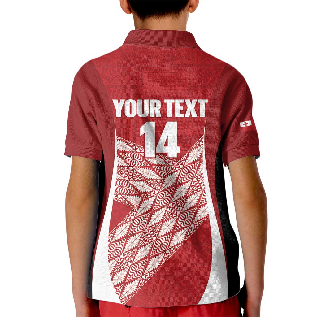 Tonga Rugby Custom Kid Polo Shirt Go ʻIkale Tahi Go Tongan Tapa Cloth