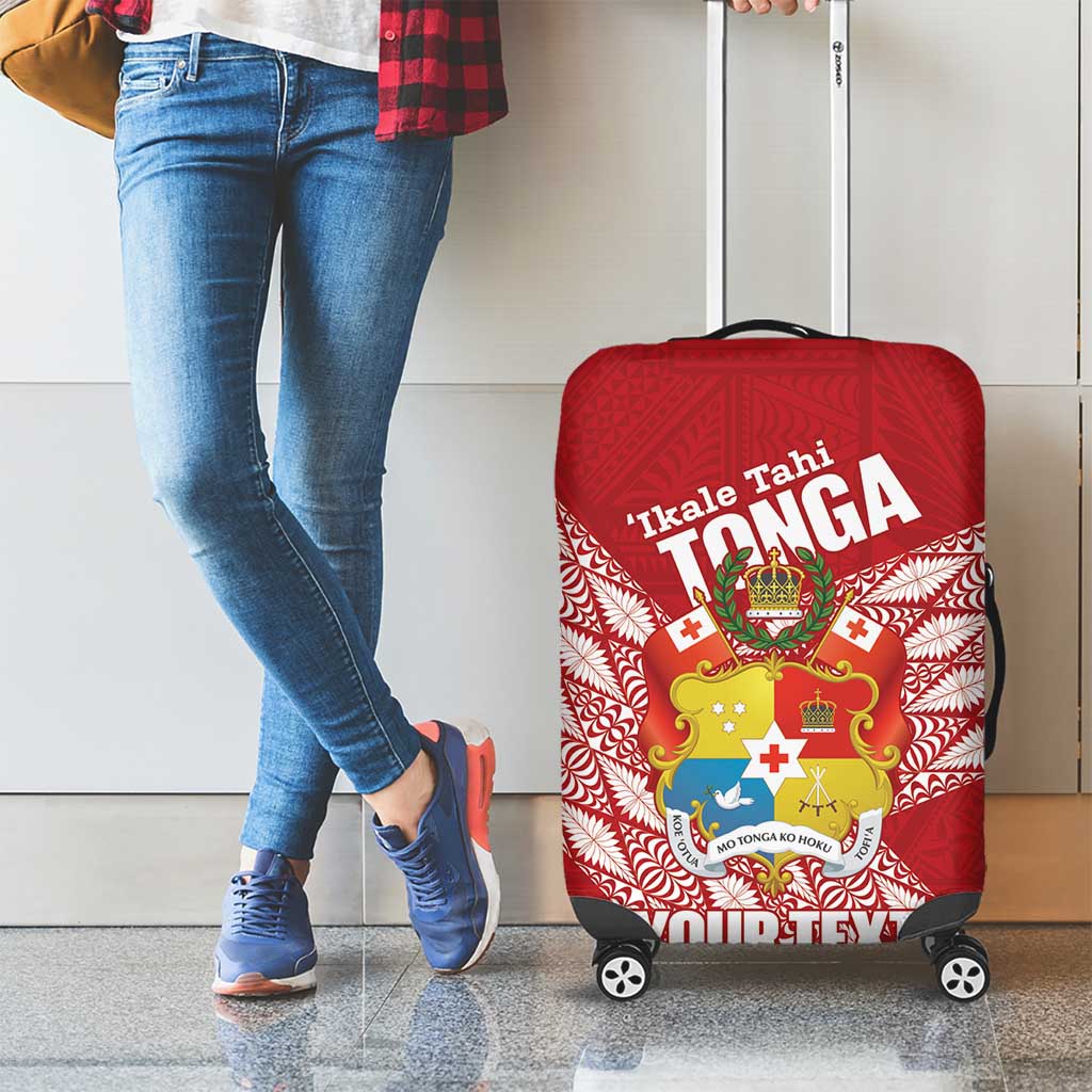 Tonga Rugby Custom Luggage Cover Go ʻIkale Tahi Go Tongan Tapa Cloth