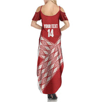 Tonga Rugby Custom Summer Maxi Dress Go ʻIkale Tahi Go Tongan Tapa Cloth