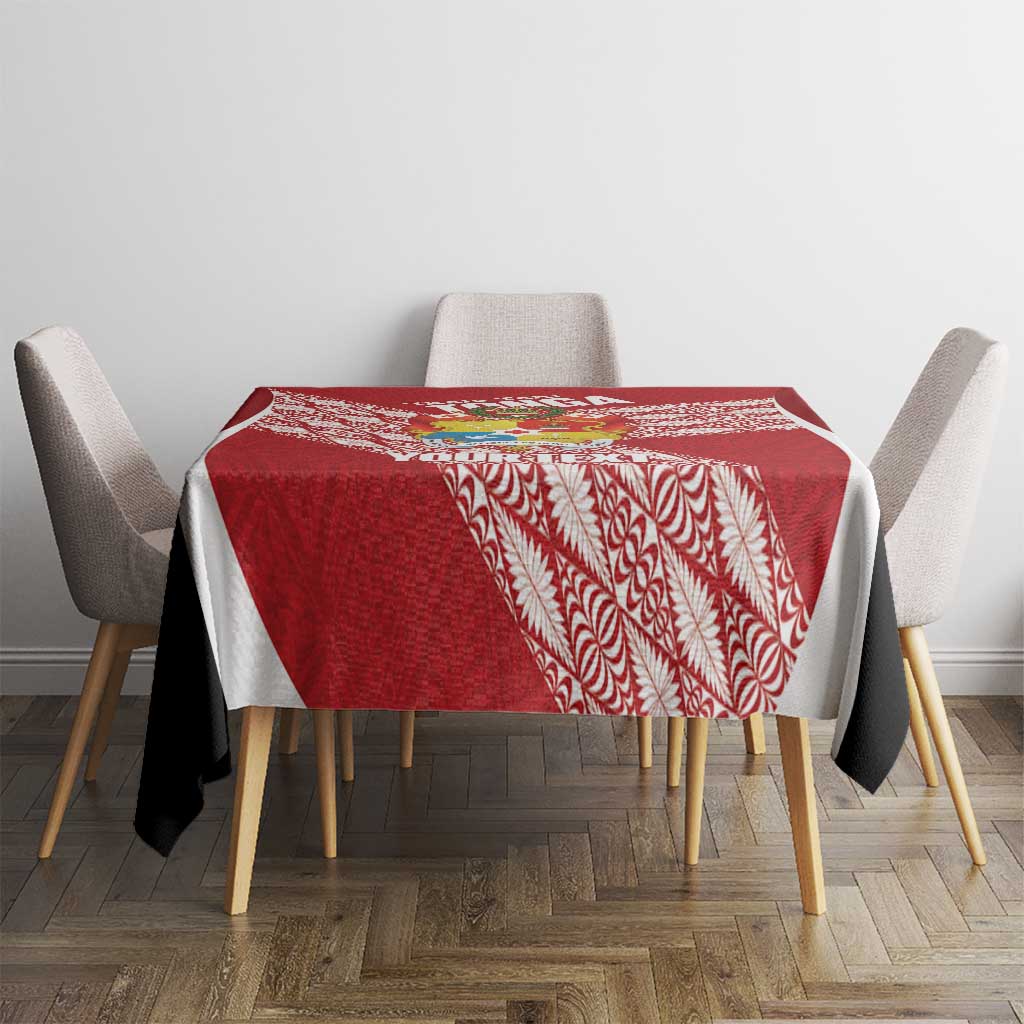 Tonga Rugby Custom Tablecloth Go ʻIkale Tahi Go Tongan Tapa Cloth