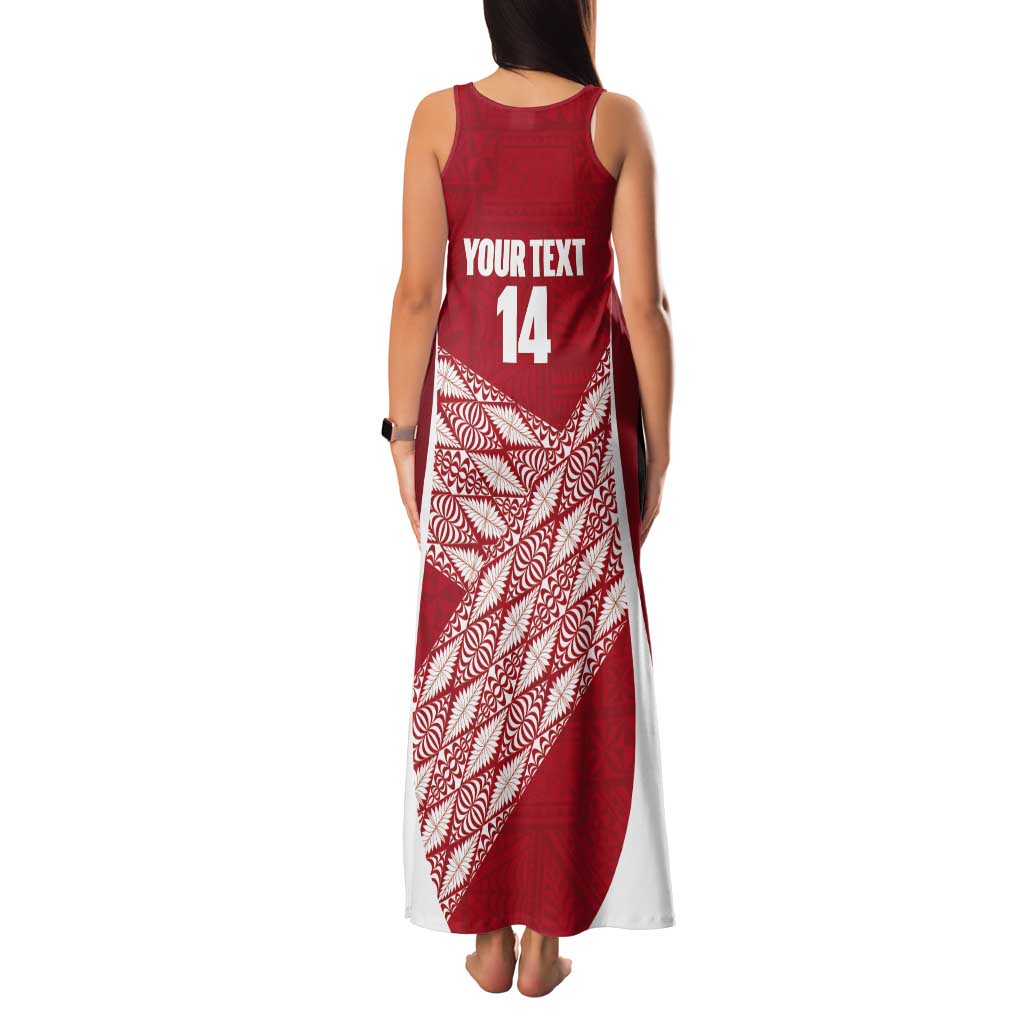 Tonga Rugby Custom Tank Maxi Dress Go ʻIkale Tahi Go Tongan Tapa Cloth