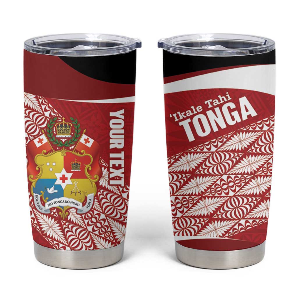 Tonga Rugby Custom Tumbler Cup Go ʻIkale Tahi Go Tongan Tapa Cloth
