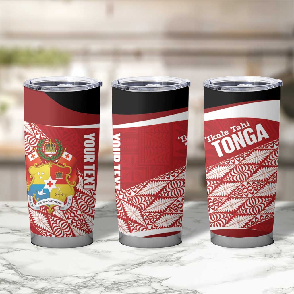 Tonga Rugby Custom Tumbler Cup Go ʻIkale Tahi Go Tongan Tapa Cloth