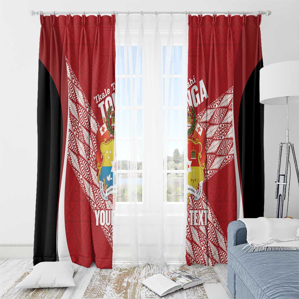 Tonga Rugby Custom Window Curtain Go ʻIkale Tahi Go Tongan Tapa Cloth