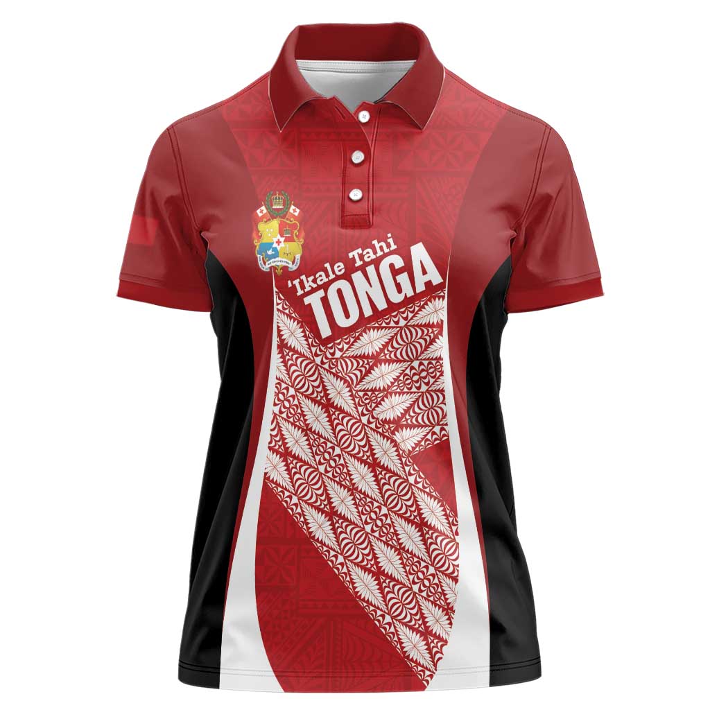 Tonga Rugby Custom Women Polo Shirt Go ʻIkale Tahi Go Tongan Tapa Cloth