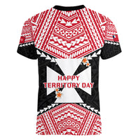 29 July Wallis And Futuna Territory Day Women V Neck T Shirt Polynesian Tribal Pattern LT14 - Polynesian Pride