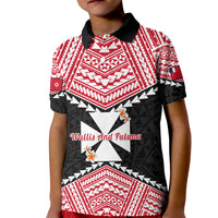 Personalised 29 July Wallis And Futuna Territory Day Kid Polo Shirt Polynesian Tribal Pattern LT14 Kid Red - Polynesian Pride