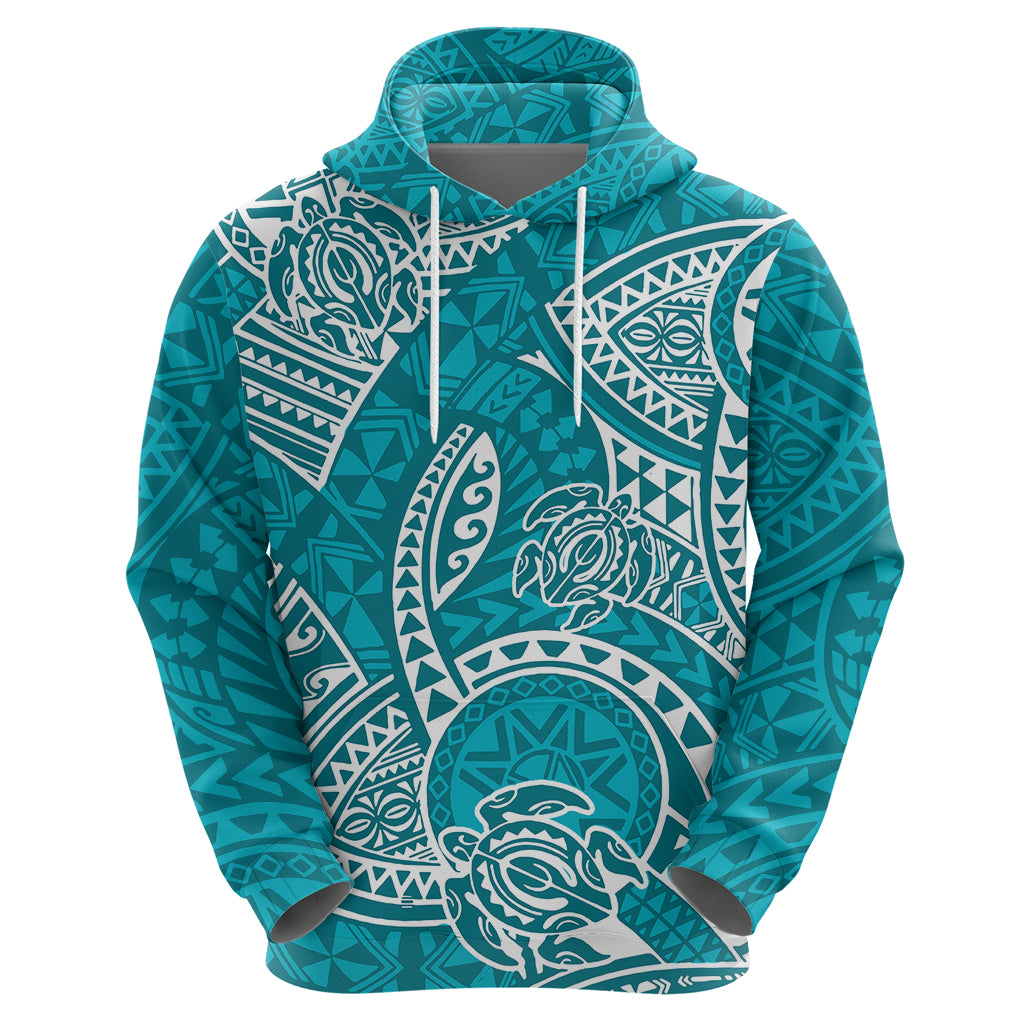 Polynesian Pride Hawaii Hoodiean Tribal Honu Turquoise Version LT14 - Polynesian Pride
