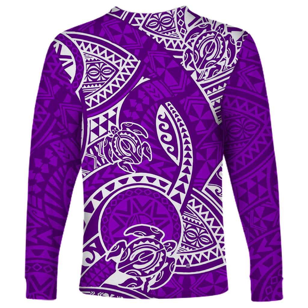Polynesian Pride Hawaii Long Sleeve Shirt Hawaiian Tribal Honu Purple Version LT14 - Polynesian Pride