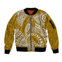 Polynesian Pride Hawaii Sleeve Zip Bomber Jacket Hawaiian Tribal Honu Gold Version LT14 Unisex Gold - Polynesian Pride
