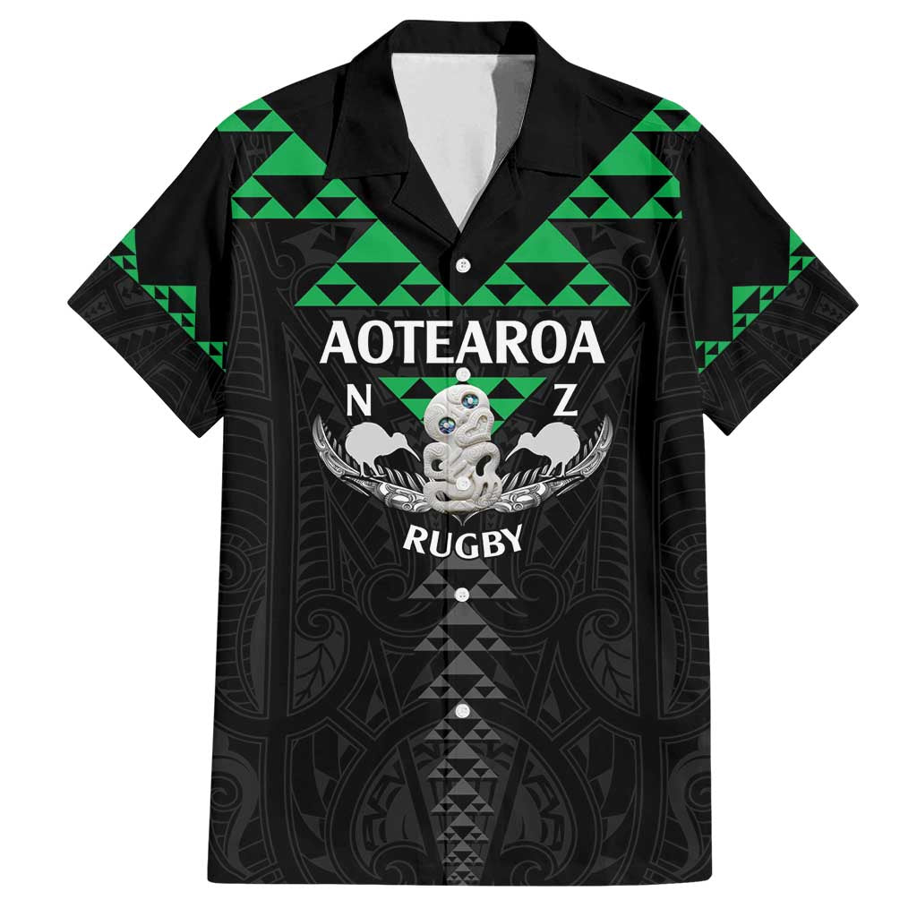 Personalised Aotearoa Rugby Family Matching Long Sleeve Bodycon Dress and Hawaiian Shirt New Zealand Maori Kete Matauranga Pattern