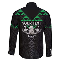 Personalised Aotearoa Rugby Family Matching Long Sleeve Bodycon Dress and Hawaiian Shirt New Zealand Maori Kete Matauranga Pattern