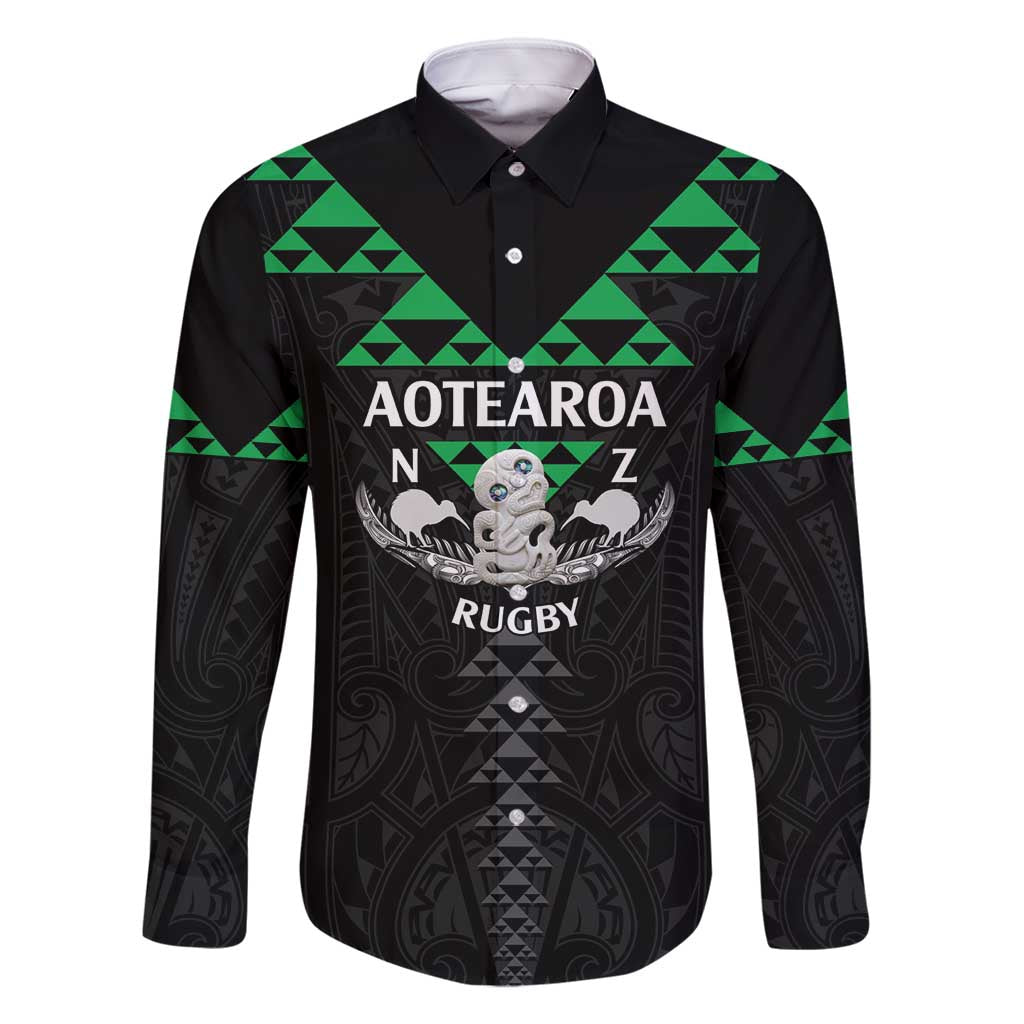 Personalised Aotearoa Rugby Family Matching Mermaid Dress and Hawaiian Shirt New Zealand Maori Kete Matauranga Pattern