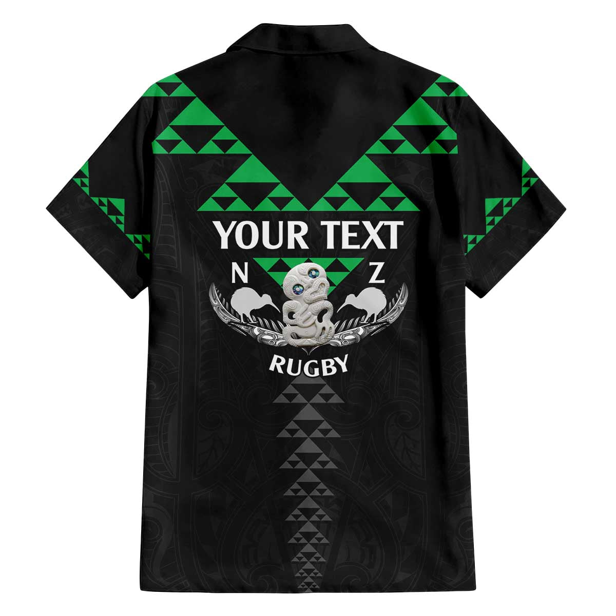 Personalised Aotearoa Rugby Family Matching Puletasi and Hawaiian Shirt New Zealand Maori Kete Matauranga Pattern