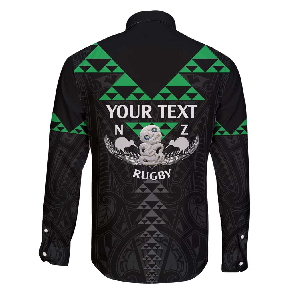 Personalised Aotearoa Rugby Family Matching Short Sleeve Bodycon Dress and Hawaiian Shirt New Zealand Maori Kete Matauranga Pattern