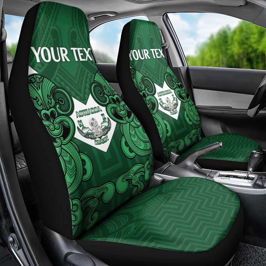 Custom Aotearoa Rugby Car Seat Cover New Zealand Maori Kete Poutama Pattern LT14 - Polynesian Pride