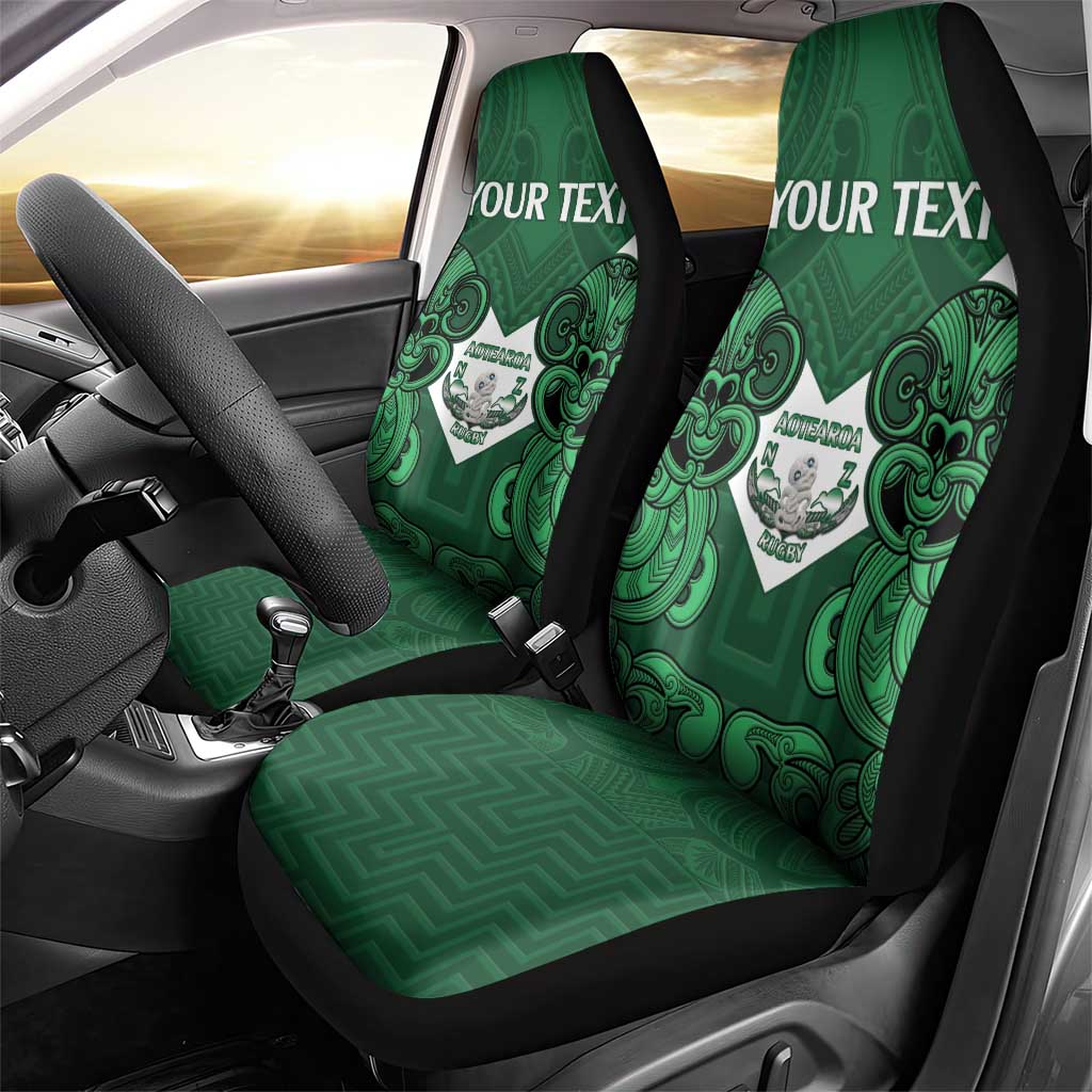 Custom Aotearoa Rugby Car Seat Cover New Zealand Maori Kete Poutama Pattern LT14 - Polynesian Pride