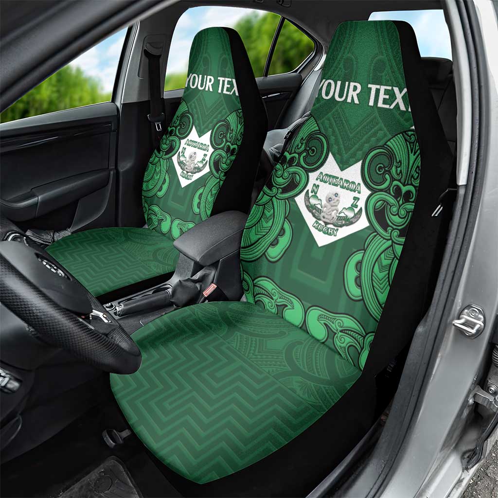 Custom Aotearoa Rugby Car Seat Cover New Zealand Maori Kete Poutama Pattern LT14 - Polynesian Pride