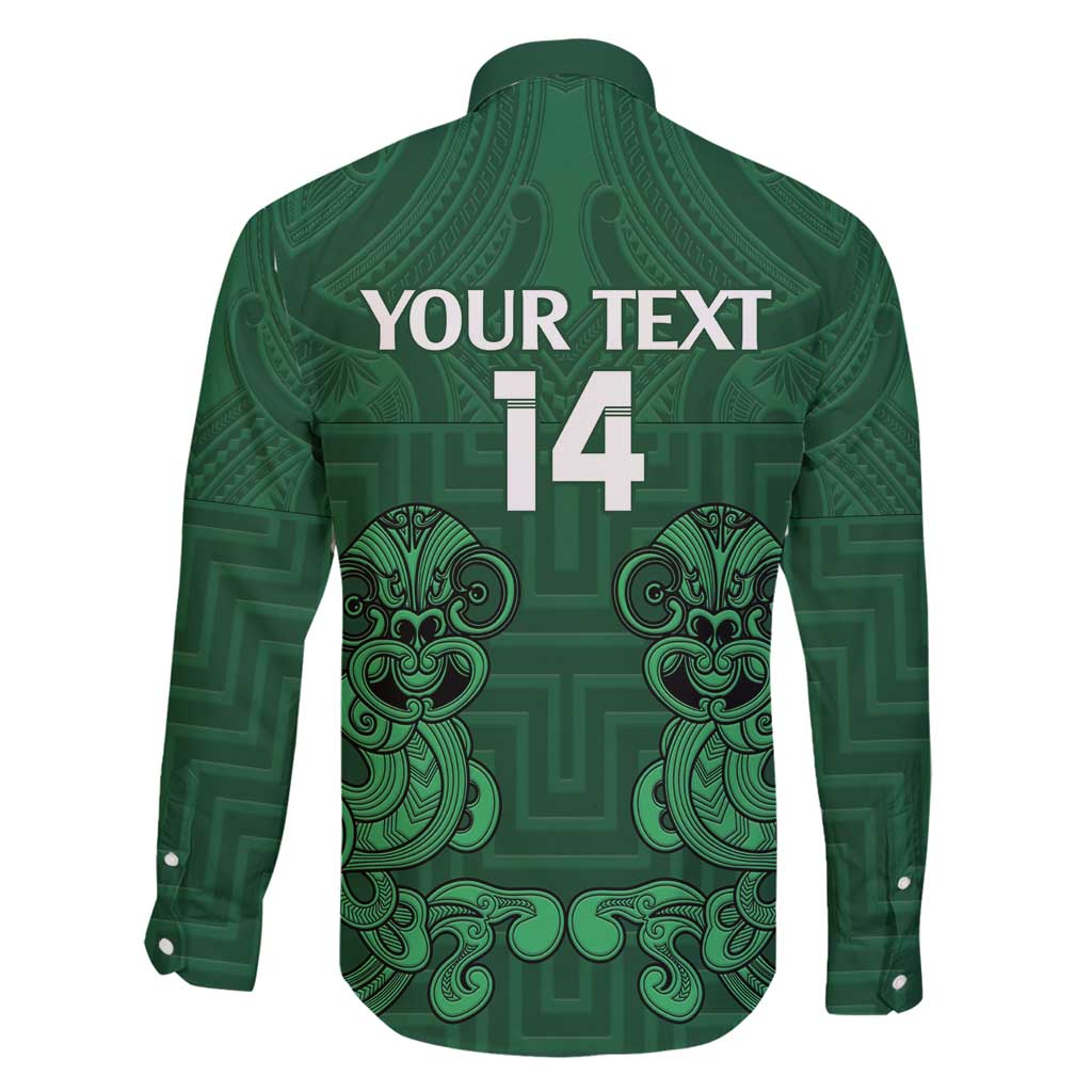 Custom Aotearoa Rugby Family Matching Long Sleeve Bodycon Dress and Hawaiian Shirt New Zealand Maori Kete Poutama Pattern