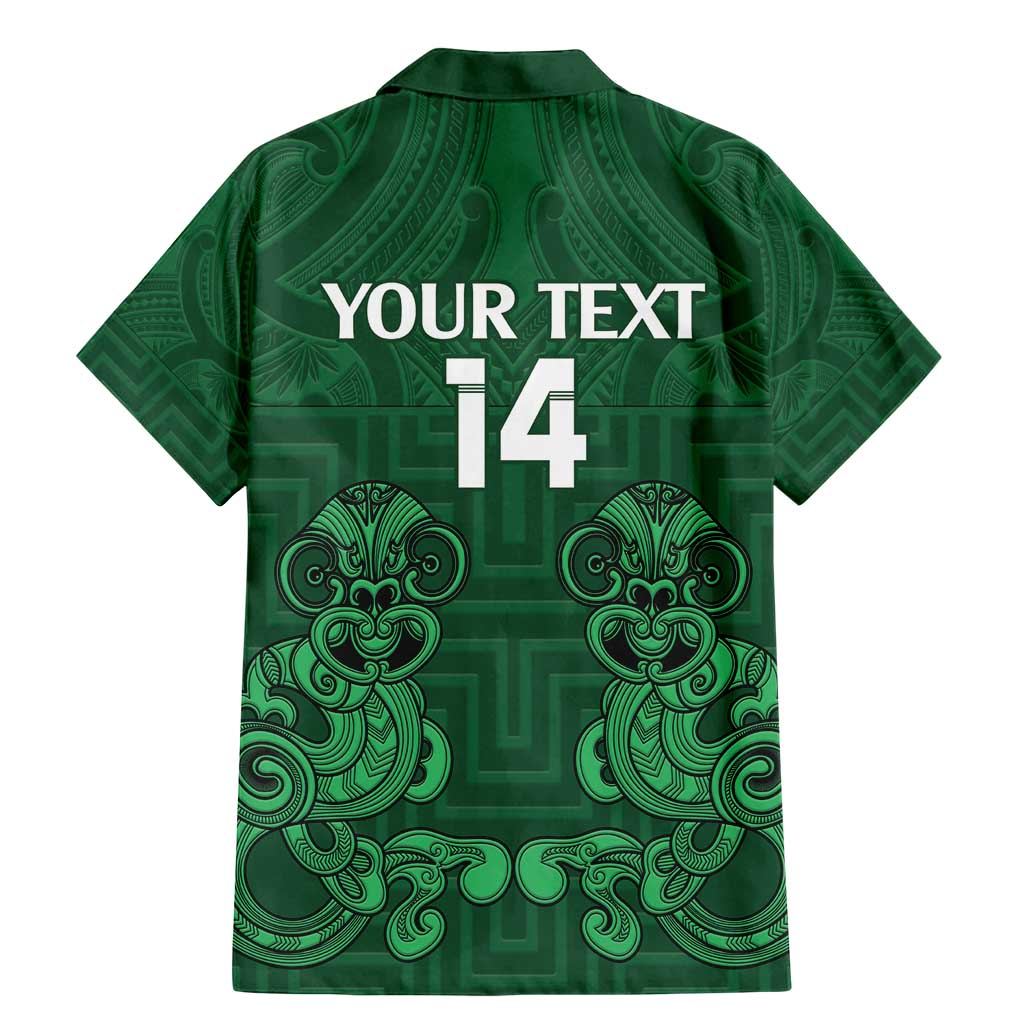 Custom Aotearoa Rugby Family Matching Mermaid Dress and Hawaiian Shirt New Zealand Maori Kete Poutama Pattern