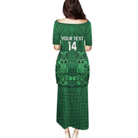 Custom Aotearoa Rugby Family Matching Puletasi and Hawaiian Shirt New Zealand Maori Kete Poutama Pattern