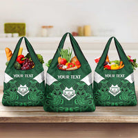 Custom Aotearoa Rugby Grocery Bag New Zealand Maori Kete Poutama Pattern LT14 3-pack One Size Green - Polynesian Pride