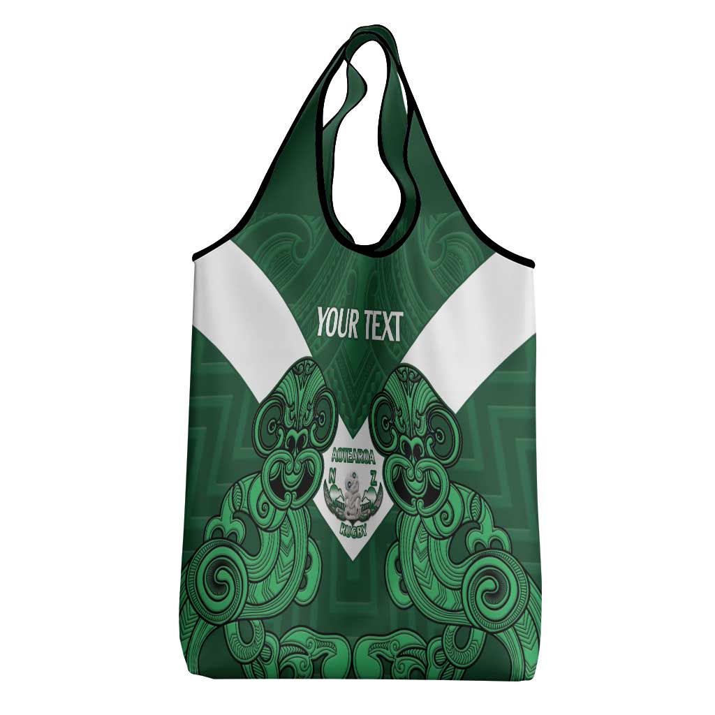 Custom Aotearoa Rugby Grocery Bag New Zealand Maori Kete Poutama Pattern LT14 - Polynesian Pride