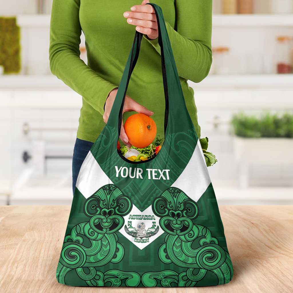 Custom Aotearoa Rugby Grocery Bag New Zealand Maori Kete Poutama Pattern LT14 - Polynesian Pride