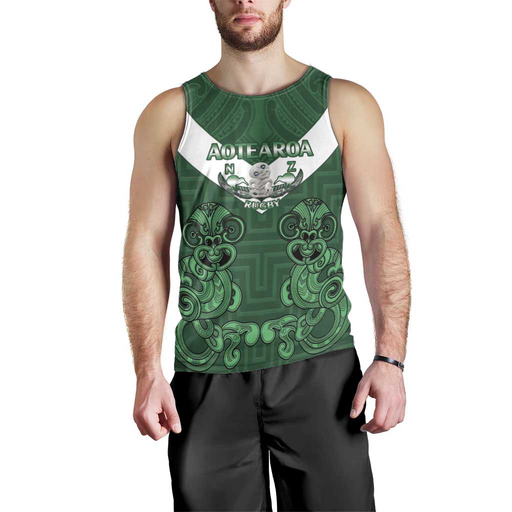 Custom Aotearoa Rugby Men Tank Top New Zealand Maori Kete Poutama Pattern