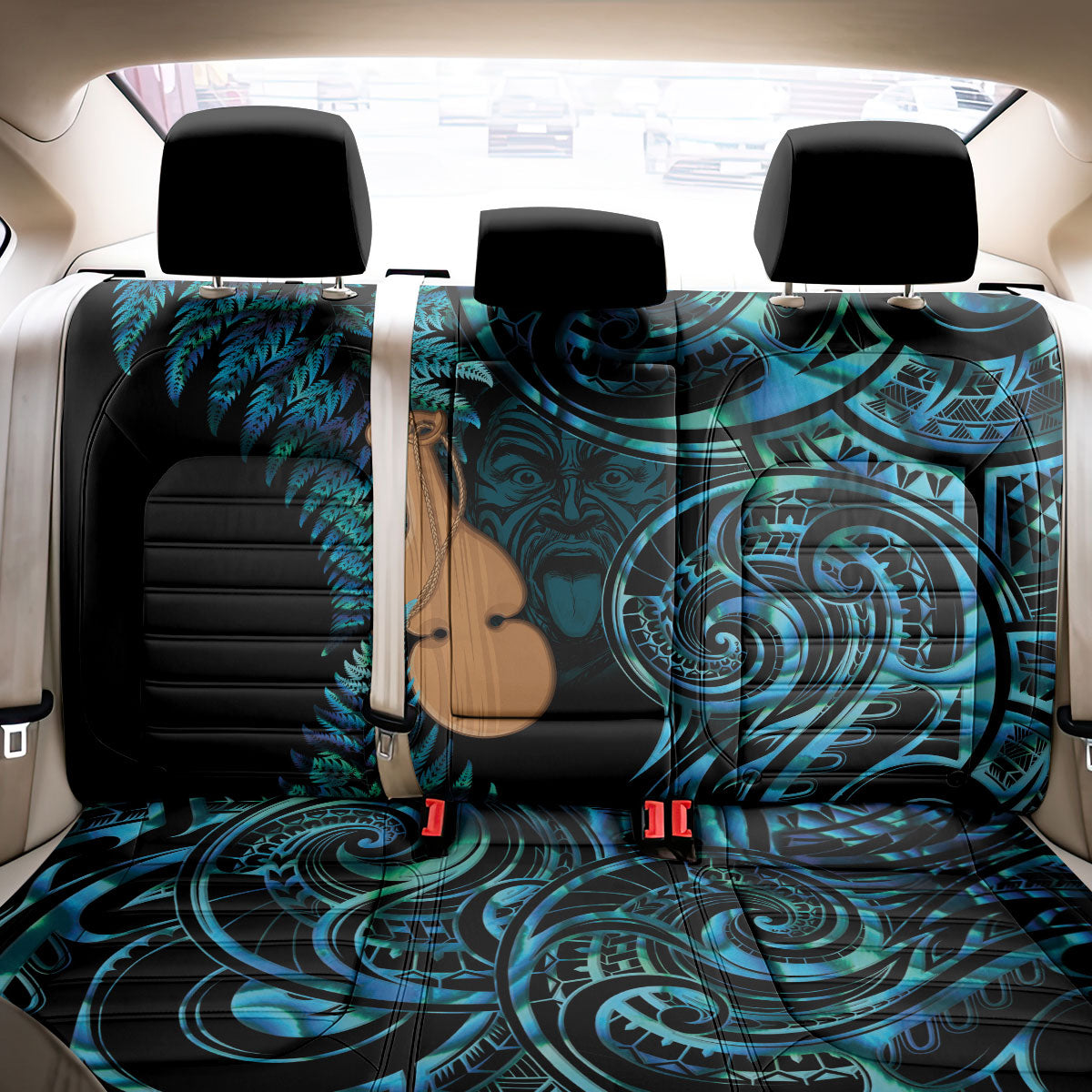 Kotiate New Zealand Back Car Seat Cover Maori Weapon Paua Shell Haka Fern LT14 - Polynesian Pride