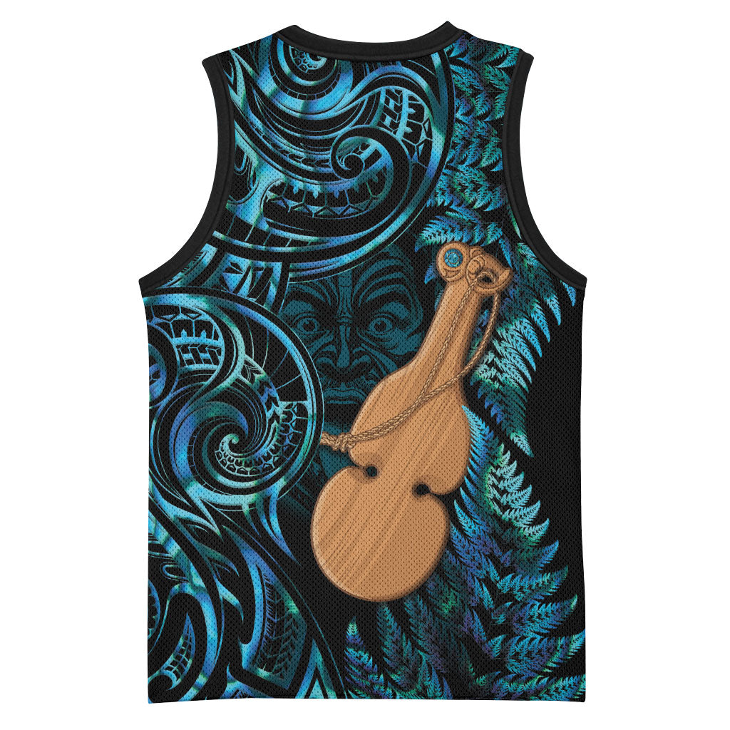 Kotiate New Zealand Basketball Jersey Maori Weapon Paua Shell Haka Fern LT14 - Polynesian Pride