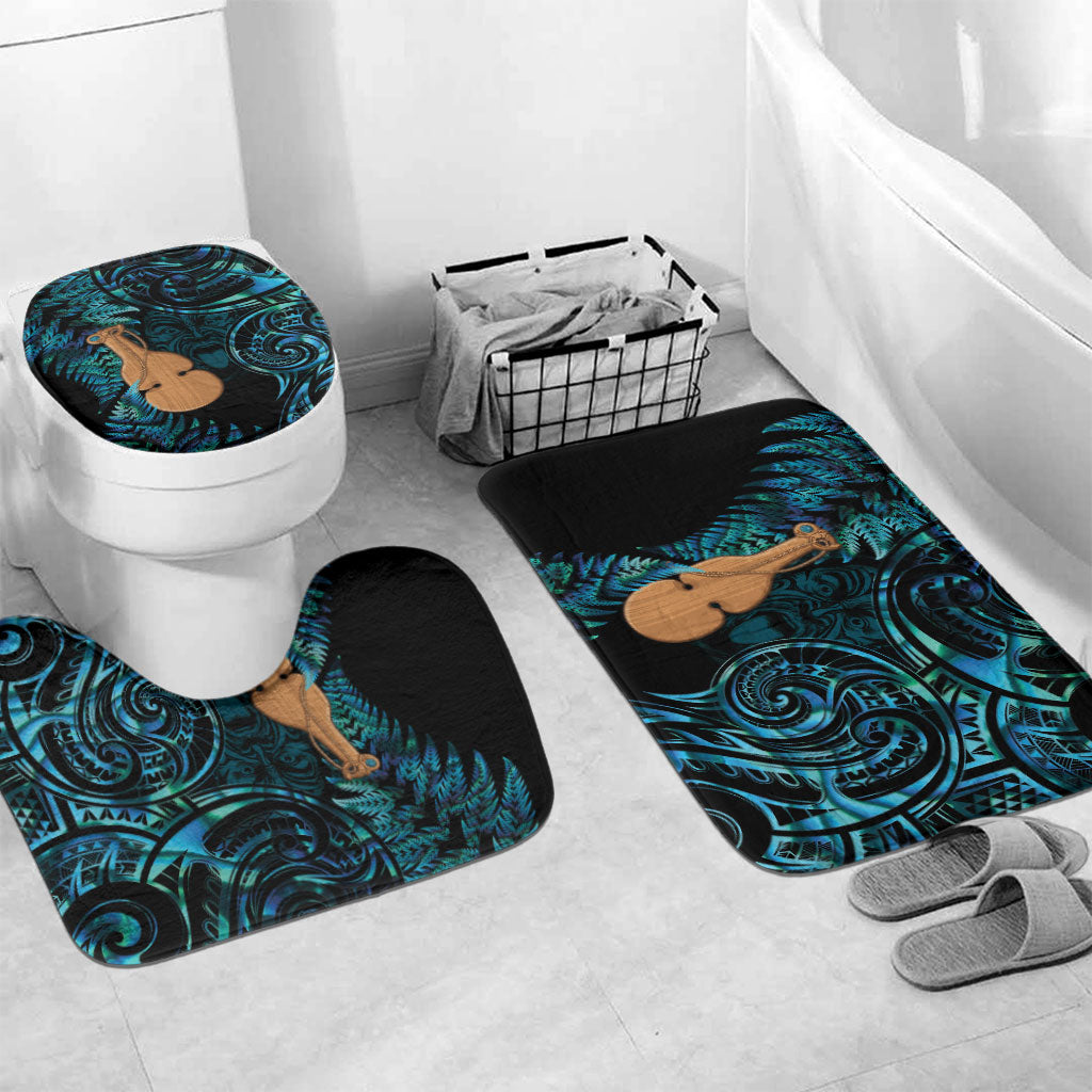 Kotiate New Zealand Bathroom Set Maori Weapon Paua Shell Haka Fern LT14 Mat Set Only (3 pcs) One Size Turquoise - Polynesian Pride
