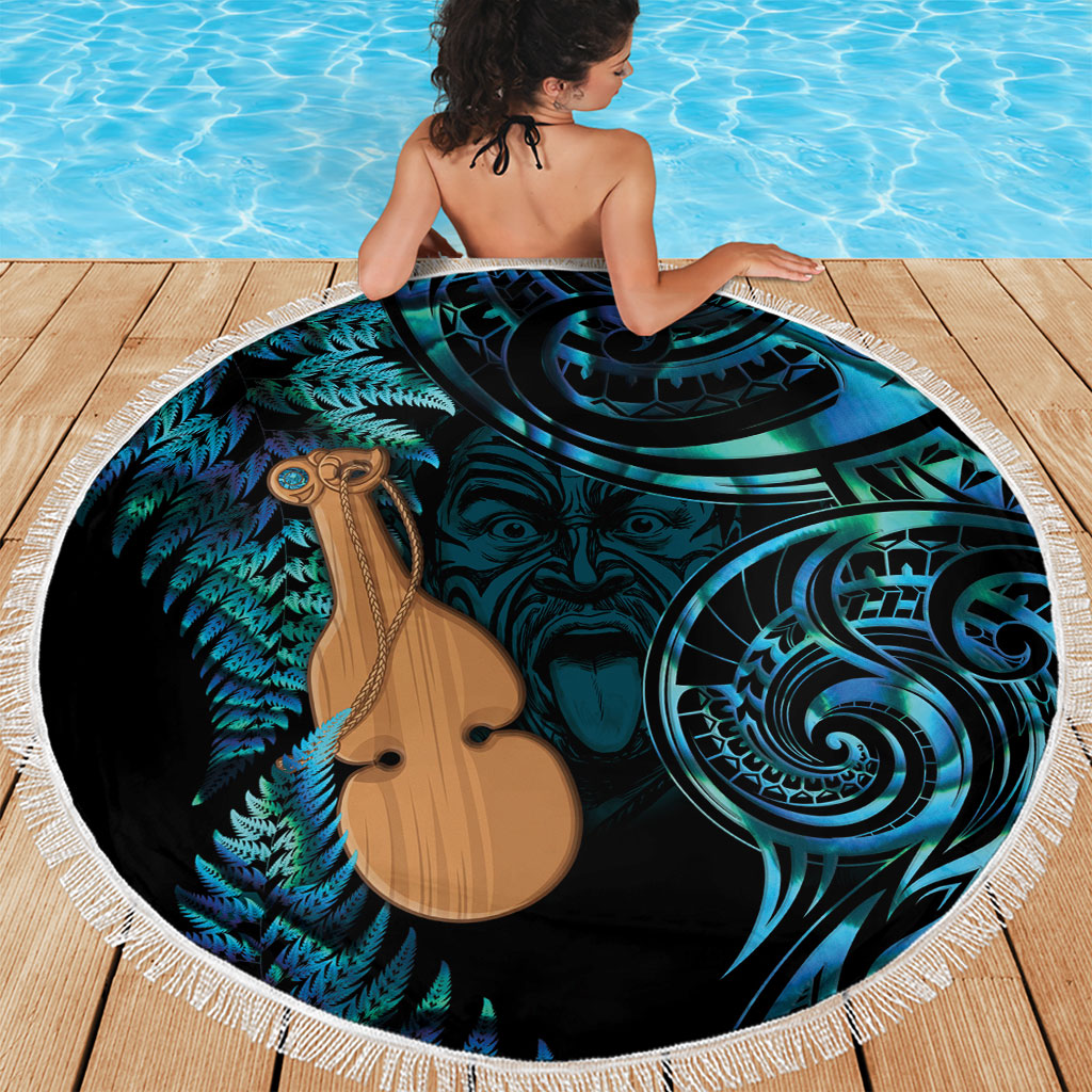 Kotiate New Zealand Beach Blanket Maori Weapon Paua Shell Haka Fern LT14 - Polynesian Pride