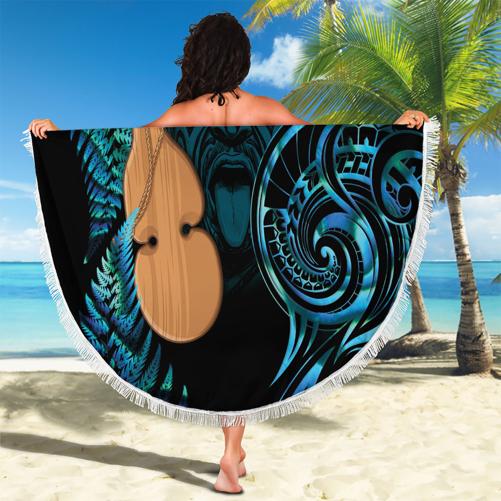 Kotiate New Zealand Beach Blanket Maori Weapon Paua Shell Haka Fern LT14 - Polynesian Pride