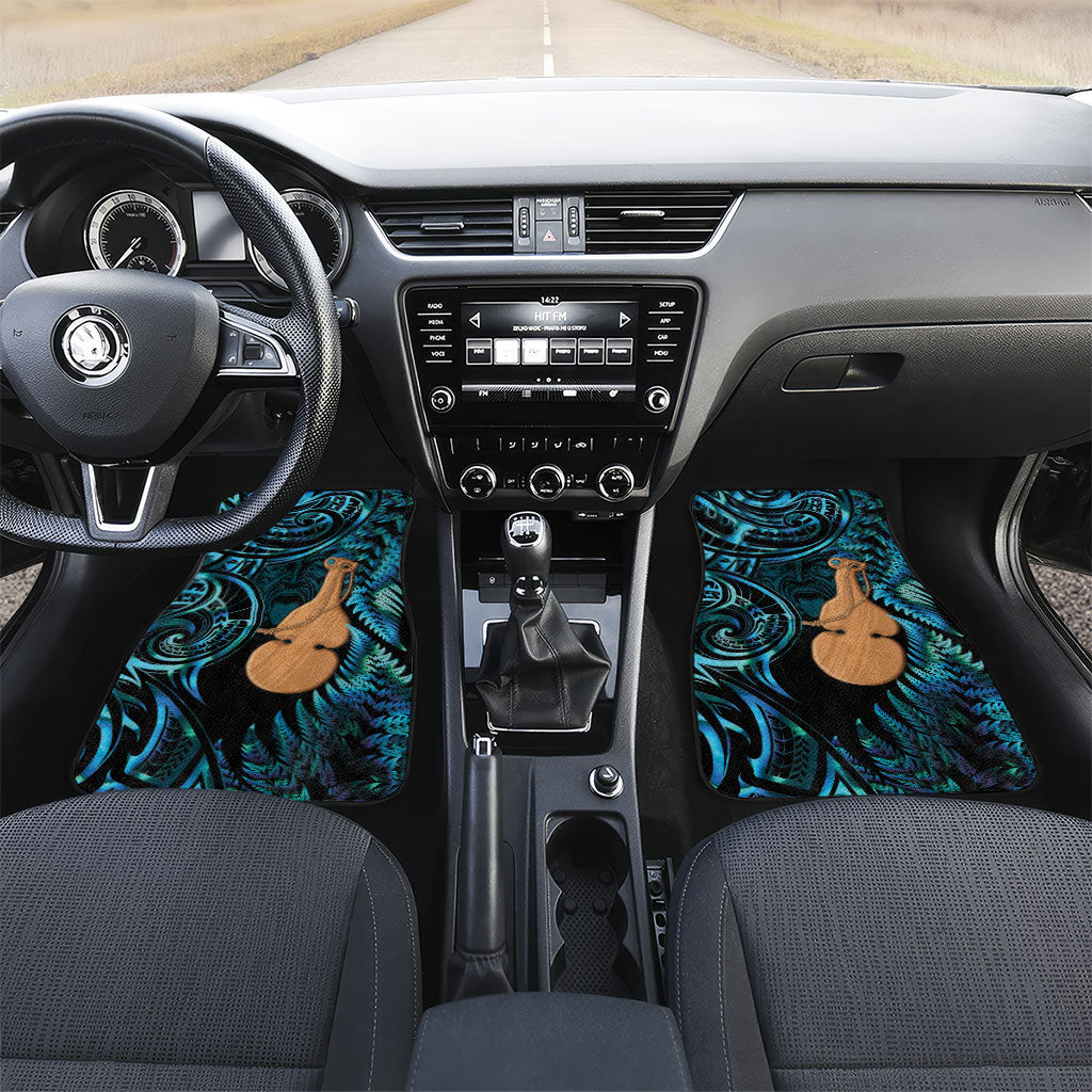 Kotiate New Zealand Car Mats Maori Weapon Paua Shell Haka Fern LT14 Set 2pcs - Front Turquoise - Polynesian Pride