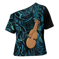 Kotiate New Zealand Cross Shoulder Shirt Maori Weapon Paua Shell Haka Fern LT14 - Polynesian Pride