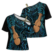 Kotiate New Zealand Cross Shoulder Shirt Maori Weapon Paua Shell Haka Fern LT14 - Polynesian Pride