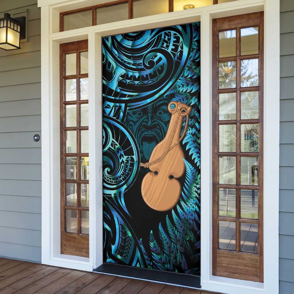 Kotiate New Zealand Door Cover Maori Weapon Paua Shell Haka Fern LT14 - Polynesian Pride