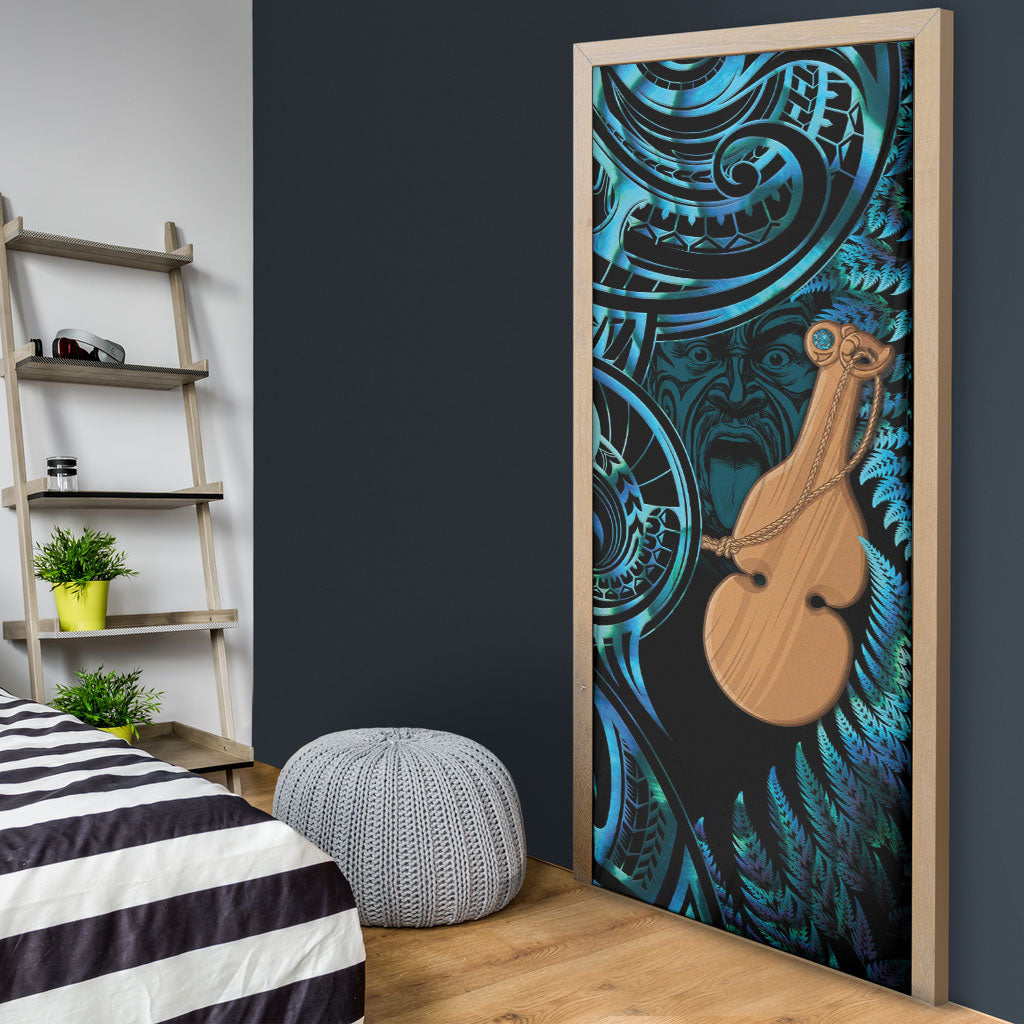 Kotiate New Zealand Door Cover Maori Weapon Paua Shell Haka Fern LT14 - Polynesian Pride